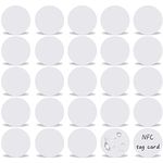 NFC Label,(25 Pcs) NTAG215 Blank Writable Circular 25mm Tag Card Programmable 504 Bytes Memory Compatible Amiibo All Mobile Phones and Devices That Support NFC (25mm)