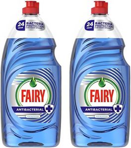 Fairy Platinum Ecalyptus Antibacterial Washing Up Dishwashing Soap Liquid - Lasts 50% Longer - New And Improved Formula - (2x870ml)