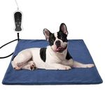 GOLOPET Pet Heating Pad,Medium 18x18inches for Cat Heating Pad,Waterproof Thermostat Electric Heated Mat,Dog Heat Pad with Removable Cover for Puppies Kittens Dog