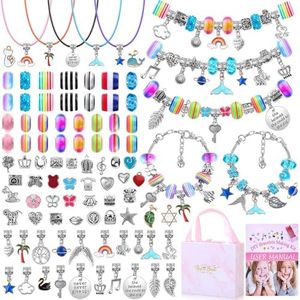 ANYOUI DIY Bracelet Making Kit for Girls, 102Pcs Charm Bracelets Kit with Beads, Pendant Charms, Bracelets and Necklace String for Bracelets Craft & Necklace Making, Gift Idea for Teen Girls