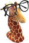 TANG SONG Creative Wood Hand Carved Eyeglass Holder Handmade Nose Giraffe Stand for Office Desk Home Decor Gifts