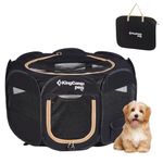 KingCamp Foldable Dog Playpen, Portable Pet Playpen with Breathable Mesh, Lightweight Pop Up Dog Cat Playpen, Dog Pen Pet Cage with Carrying Bag for Puppy Kitten Rabbit Indoor Outdoor, Black S