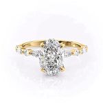2 Carat Oval Cut Hidden Halo Engagement Moissanite Ring, D Color VVS1 Clarity 10K / 14K / 18K Gold Art Deco Style Antique Halo Wedding Ring for Women, Classic Promise Bridal Anniversary Gift for Her