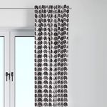 Bacati Mini Elephants Unisex Single Window Curtain Panel Non-Light Blocking, Grey