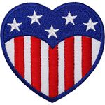 USA Love Heart Flag Embroidered Iron/Sew On American Patch United States Badge