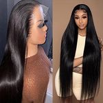 Bele 13x4 Transparent Lace Front Wigs Straight Human Hair 180% Density Brazilian Virgin Straight HD Lace Front Wigs 100% Unprocessed for Black Women Natural Color Pre Plucked with Baby Hair 18inch