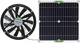 pekdi 100W Monocrystalline Silicon Solar Panel Solar Film 12V Solar Powered Fan 10-Inch Mini Cooling Ventilator Solar Exhaust Fan Solar Energy Fan for Pet House Toilet