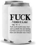The F Word Freak Verb Definition | Funny Novelty Can Cooler Coolie Huggie - Set of two (2) | Beer Beverage Holder - Beer Gifts Home - Quality Neoprene No Fade Can Cooler