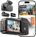 WOLFBOX X5 3 Channel 4K Dash Cam, STARVIS 2 IMX678,4K+2.5K+1080P Front and Rear Inside Triple Car Camera, Included 128GB Card, Voice Control, 5.8GHz WiFi GPS, Touch Screen, Support 512GB Max