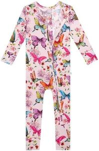 Posh Peanut Convertible One Piece Sleeper - Watercolor Butterfly, 2 Years