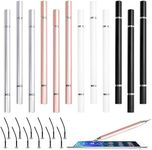 12 Pcs Stylus Pens for Touch Screens, HOSTK 2 in 1 Capacitive Disc Stylus Pens, Ballpoint Pens Tablet iPad Pencil with 12PCS Replaceable Disc Tips for All Touch Screen Device Phones Tablet Computer