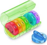 Sukuos Weekly Pill Organizer 7 Day 2 Times a Day, Large Daily Pill Box Easy to Open, AM PM Pill Case for Medicine/Vitamin/Fish Oil/Supplements (Green)