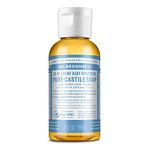 Dr. Bronner’s - Pure-Castile Liquid Soap (Baby Unscented, Travel Size, 59 mL) - Made with Organic Oils, 18-in-1 Uses: Face, Body, Hair, Laundry, Pets and Dishes, Concentrated, Vegan, Non-GMO