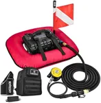 DCCMS Diving Ventilator,Tankless Scuba Diving System with Rechargeable Batterys,Hookah Dive System Snuba Lung Tank (Red)