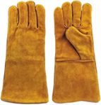 Static Arc WELDING GLOVES GAUNTLET PAIR LEATHER STOVE BURNER FIRE HEAT RESISTANT HEAVY DUTY
