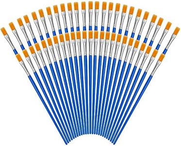 Kurtzy Pinceles Acuarela Azules (Pack de 50) Pinceles Pintura Profesional Cerdas de Nylon con Mango de Plástico - Pincel Fino Pequeño Punta Plana - Pinceles Pintura Acrilica, Oleo, Manualidades