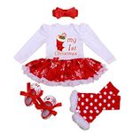 Winmany Newborn Baby Girls Christmas Romper Tutu Dress Outfit Headband Leg Warmer Shoes