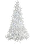 WeRChristmas Pre Lit Deluxe Pine Christmas Tree with 250 White LED Lights, White, 6 feet/1.8m