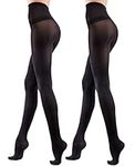 Leamel 2 Pairs Soft 80 Denier Opaque Black Tights for Women Multipack 2 Pack X Large Black Women's Tights