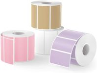 MUNBYN 2.25 x1.25 Thermal Labels, Color Shipping Thermal Stickers, Multi-Purpose Self-Adhesive Label for Thermal Label Printer - 4000 Labels, White Pink Purple Brown