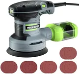 WORKPRO Random Orbit Sander, 2.5 Amp 5-Inch Orbit Sander with 15pcs Sandpapers, 6 Variable Speeds Electric Sander Machine with Dust Collector for Woodworking