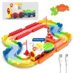 Mirana Block Rider Toy Train Set with Colorful & Multiple Track Layout, USB Rechargeable Type-C Engine, Various Sound Modes - Vande Bharat, Rajdhani, Delhi Metro, Kids 2-8 Years (Basic- 47 Pcs)
