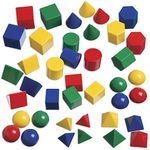 edxeducation Mini Geometric Solids - Set of 40-3D Shapes for Math & Geometry - Multicolored Math Manipulatives for Kids - 10 Different Shapes