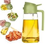 17oz/500ml Oil Dispenser Bottle 2 in 1 Olive Oil Dispenser and Oil Spray Bottle,Oil Sprayer for Kitchen Cooking,Olive Oil Spray Bottle with Pourer,Oil Mister for Air Fryer,Salad,Frying,BBQ (Green)