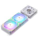 LTC CF-121D 120mm PC Case Fan, Daisy-Chain Connection, 5V 3Pin ARGB Lighting, 4 Pin PWM Case Fan, for Radiator/Computer Case Cooling, 120x120x25mm, 3 Pack, White