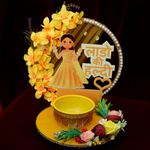 THE BRIDE MADE Decorative Haldi Mehndi Platter, 10x10x8 Inches, Handmade for Wedding Celebrations (Lado)