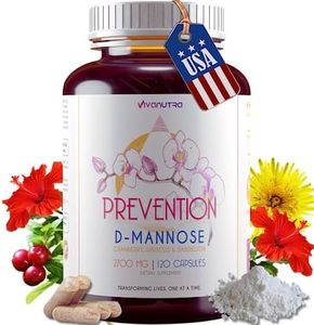 VIVANUTRA D Mannose Capsules 2000 MG Per Day - with Cranberry Pills for Urinary Tract Infection Fast-Acting Bladder Health, UTI, Flush Impurities, d-mannose 4-in-1 Formula for Men and Women 120CT