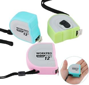 WORKPRO Mini Tape Measure, 3 Pcs 12FT Auto-Lock Easy Reading Tape Measurement, Inch/Metric Scale Pocket Size Small Tape Measure for Engineer, Portable, Lightweight, ABS Protective Casing