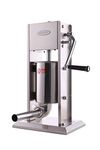 Hakka 3L/7LB Sausage Stuffer, Manual Sausage Maker Machine Filler Meat Stuffer 2 Speed Stainless Steel All Coverage Vertical Sausage Roll Making Machine with 4 S/S Filling Funnels