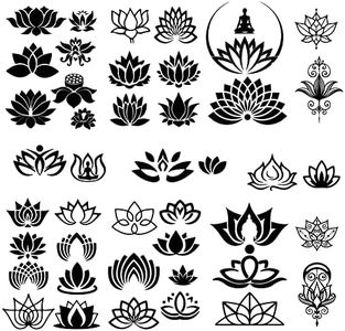 CRASPIRE Lotus Meditate Wall Decals Black Flower Yoga Zen Stickers Window Stickers Waterproof Removable Vinyl Wall Art Peel and Stick for Yoga Room Bedroom Living Room Decorations