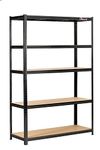 Rhino Racking – 5 Tier Heavy Duty Garage Shelving Unit – 200kg Load Weight Per Shelf - 1000kg Per Unit – 180x120x45cm - Black Storage Shelves – Shed Shelving