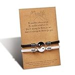 YELUWA Yin Yang Pinky Promise Bracelets for Women Teen Girls Best Friends Boyfriend Girlfriend Couple Family Adjustable Cute Handmade Cord 2PCS Friendship Distance Matching Relationship Gifts for Valentine's Day