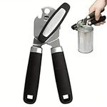 BENIFILE Tin Opener Can-Opener Manual Stainless Steel Can Openers That Work with Soft Grips, Heavy Duty Tin Openers for Arthritis Hands with Sharp Cutting Blades Kitchen Gadgets, Black