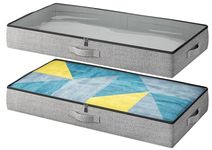 TidyCorner Under Bed Storage Containers 2 Pack -Underbed Storage with Plastic Cover-Organizers Bin Low Profile Under Bed Storage 4.3" Thin Slim -Bedding/RV Storage/Blanket/Shoe/Clothes Drawers