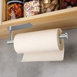 Vicloon Kitchen Roll Holder Under Cabinet, Stainless Steel Paper Towel Holder Countertop, Kitchen Self-Adhesive Wall Mounted Paper Towel Rack, Kitchen Towel Holders for Bathroom, Washroom-Silver