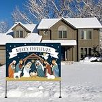 Nativity Sence Christmas Decorations Outdoor Yard of Nativity Scene Yard Sign reversible Double-Sided Religious Manger Scene Yard Sign for outdoor Lawn Christmas Decorations (24 * 36)