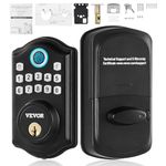 VEVOR Fingerprint Door Lock, Keyless Entry Door Lock with Fingerprint/Keypad Code/Key, Auto Lock, Anti-Peeking Password, Electronic Keypad Deadbolt with 300 Users, IP 63 Rating for Front Door