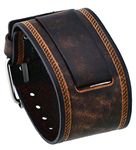 Nemesis #in-BS Wide Brown Leather Cuff Wrist Watch Band