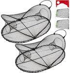 QualyQualy 2PCS Crawfish Trap, Crab Traps for Blue Crabs Crayfish Crawdad Trap Minnow Bait Trap Fish Nets Crab Pots for Creeks Lakes