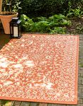 Unique Loom Bohemian, Abstract, Traditional, Indoor and Outdoor Area Rug, Polypropylene, Terracotta/Beige, 8-footx11-foot