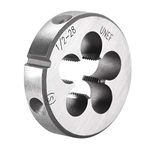 uxcell 1/2-28 UNEF Round Die, Machine Thread Right Hand Threading Die, Alloy Tool Steel Screw Thread Cutting Die