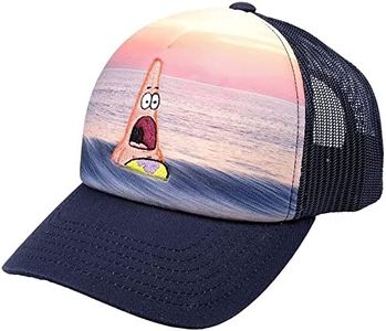 Concept One Spongebob Squarepants Truck Hat, Patrick Star Adjustable Snapback Baseball Cap, Navy Blue, One Size, Navy, One Size