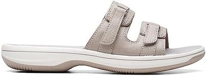 Clarks Women's Breeze Piper Slide Sandal, Light Taupe, 9