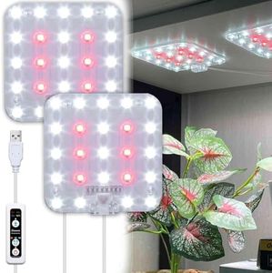 DOMMIA Under Shelf Grow Light, Auto Timer, Dimmable, Full Spectrum, 2-Pack
