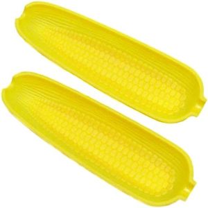 Chef Craft Select Plastic Corn Cob Dishes, 9.25 inches 2 Piece Set, Yellow