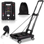 Jogtlyer Folding Hand Truck Lightweight,Foldable Dolly with 4 Rotate Wheels,110 lbs Heavy Duty Hand cart for Luggage ,Dolly for Moving Travel Shopping Airport Office Use